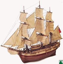 Foto HMS Bounty 1783. Maqueta: Mercante - fragata