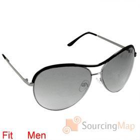 Foto hombres ovalada gafas gafas de sol de lente gris pizarra doble puente