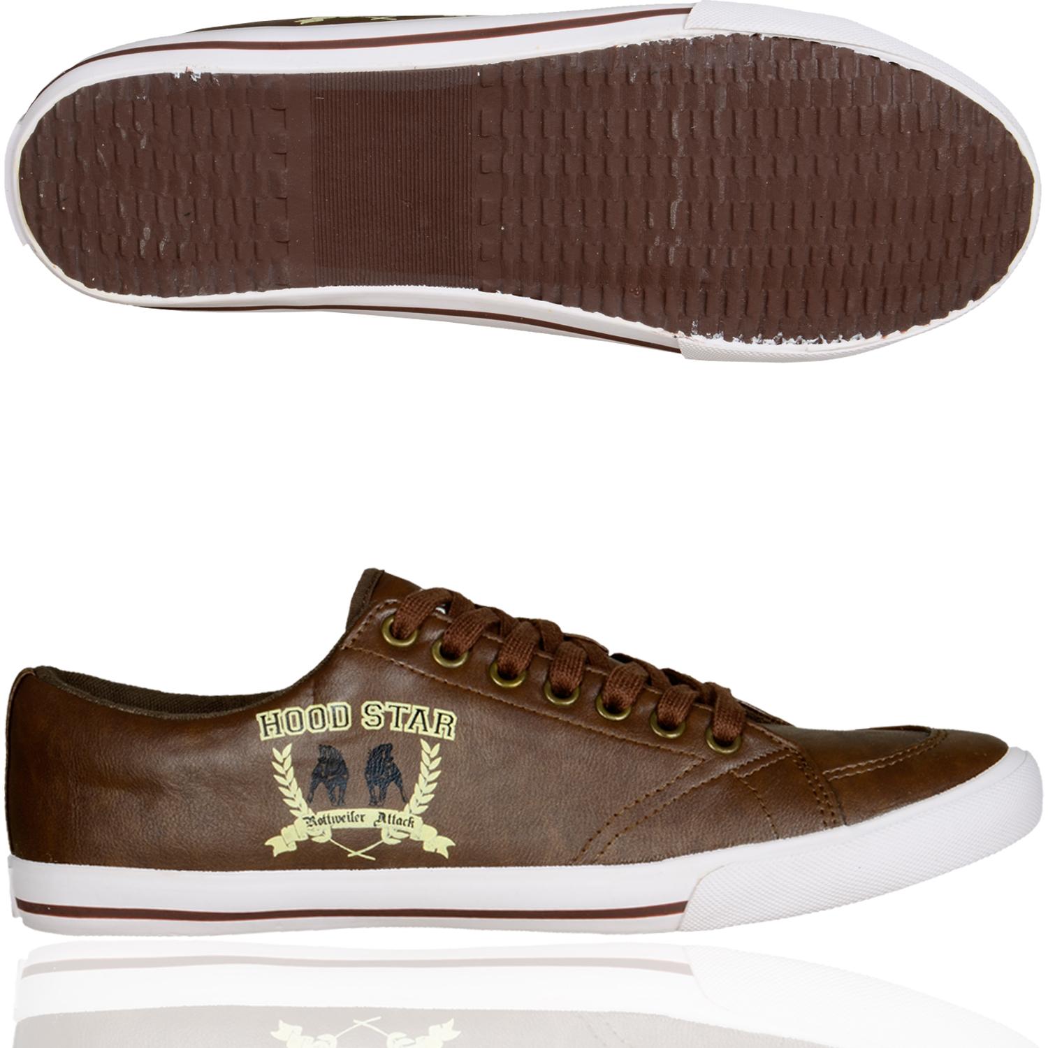 Foto Hood Star Casual Lace La Zapatilla De Deporte Bajo Marrón Oscuro B...