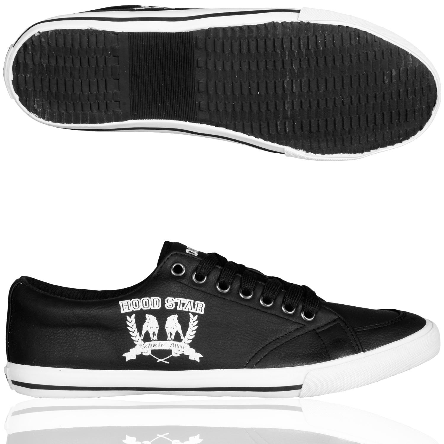 Foto Hood Star Casual Lace La Zapatilla De Deporte Bajo Negro Blanco