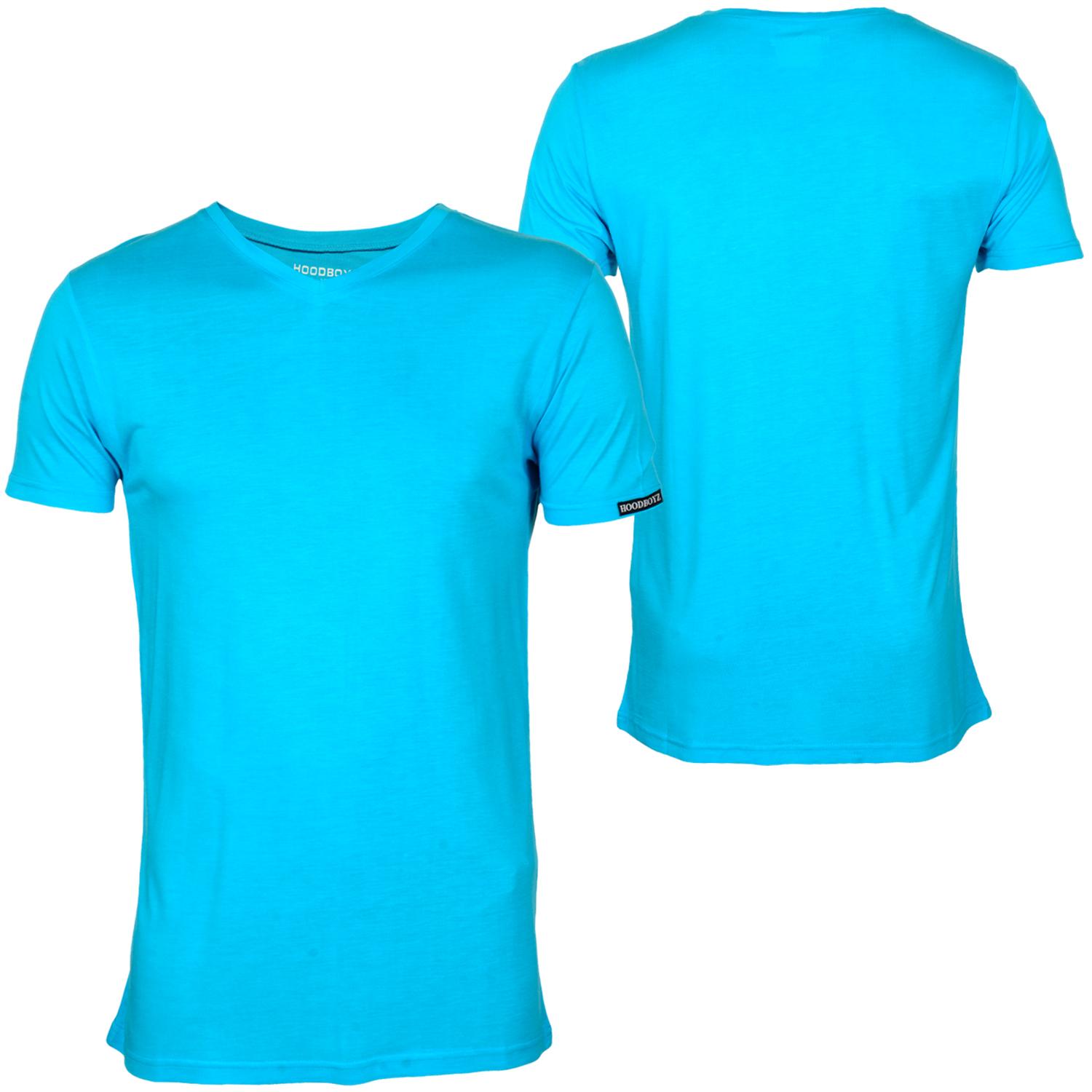 Foto Hoodboyz Basic V-neck Hombres T-shirt Azul Claro