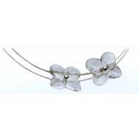 Foto Hortensia - 3 collar flor - plata 6 5 gr - crystal clear Baccarat