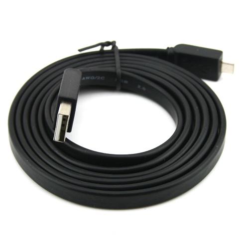 Foto htc/samsung/ etc negro de 1 5 m de fideos estilo micro usb cable