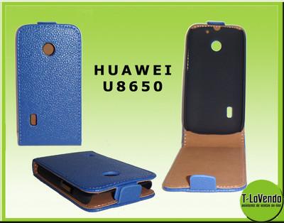 Foto Huawei U8650 Funda Vertical Para Movil Con Tapa Azul