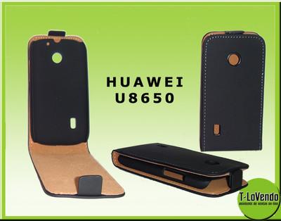 Foto Huawei U8650 Funda Vertical Para Movil Con Tapa Negra