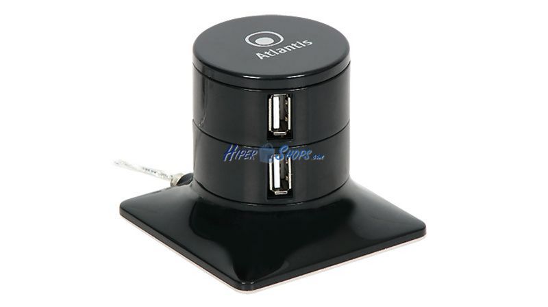 Foto Hub 4 puertos USB 2.0 Atlantis altavoz giratorio