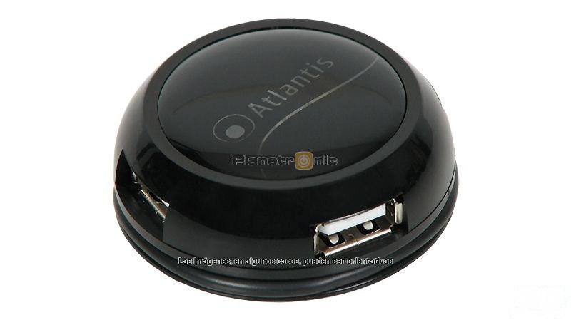 Foto Hub mini Atlantis 4 puertos USB 2.0, negro