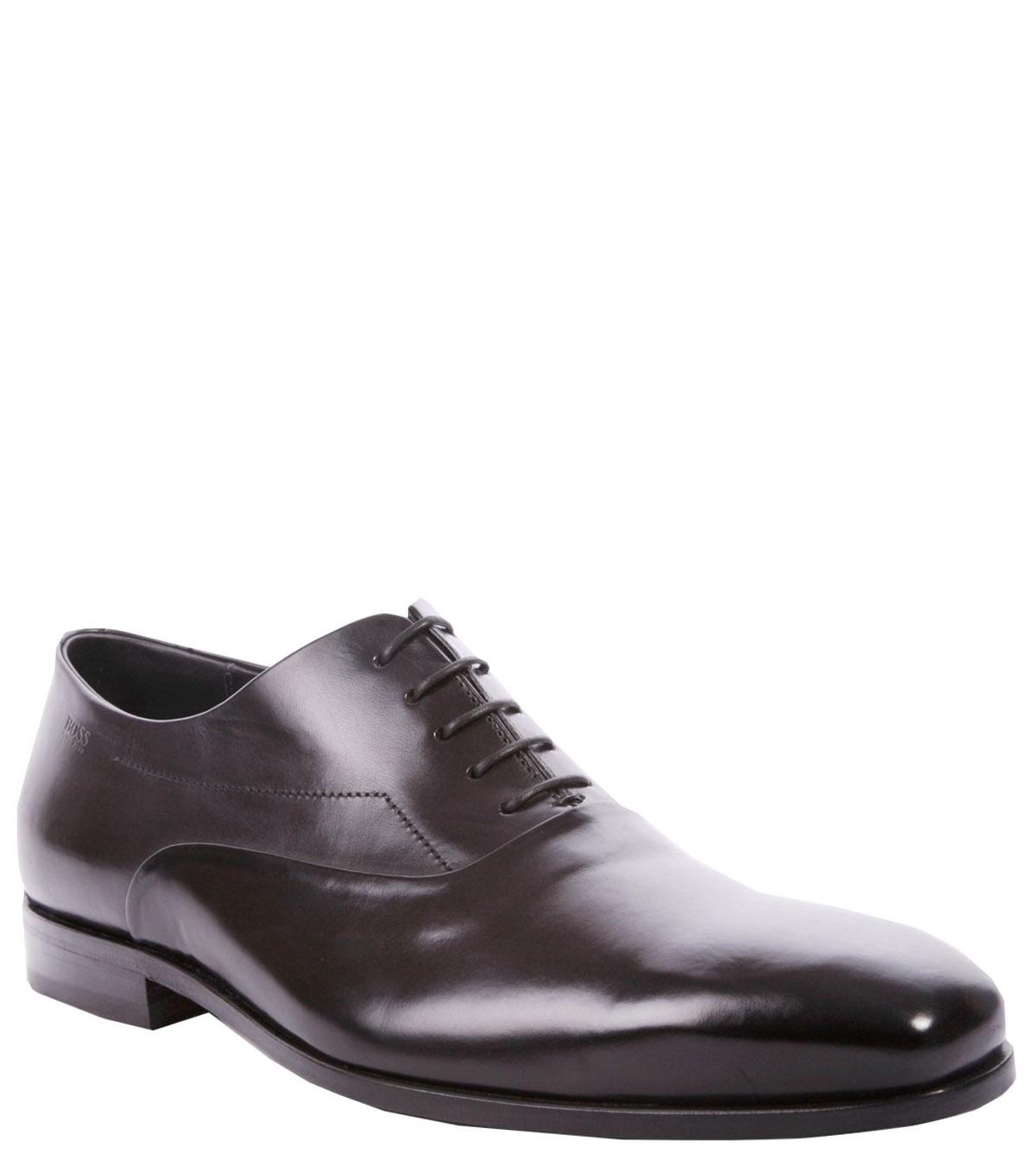 Foto Hugo Boss Black Soft Leather Narrow Toe Lace Up Colban Shoe-UK 9