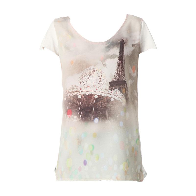 Foto I Code by IKKS Top de mangas cortas - qb13084 - Blanco / Crudo