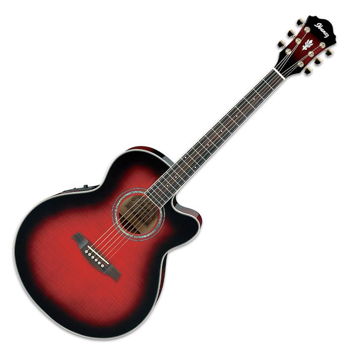 Foto Ibanez Ael20E Transparent Red Sunburst Guitarra Acustica Electrica
