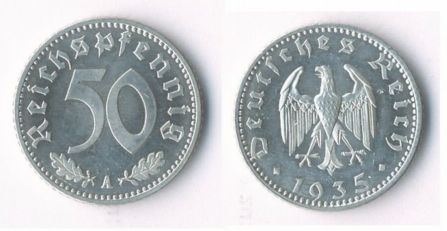 Foto Iii Reich 50 Pfennig 1935 A
