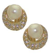 Foto Ilse gold plated white pearl clip on earrings by rodney