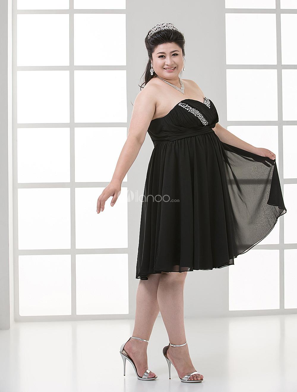 Foto Imperio cintura negro lentejuelas neto amor Plus vestido de fiesta tamaño femenino