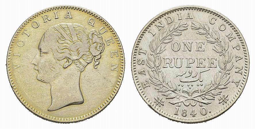 Foto Indien Rupee 1840, Kalkutta