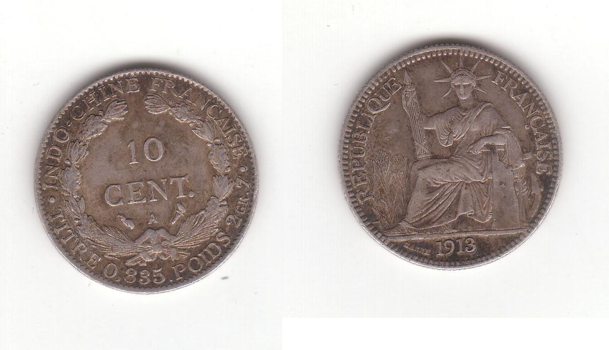 Foto Indochine Francaise 10 cent 1913