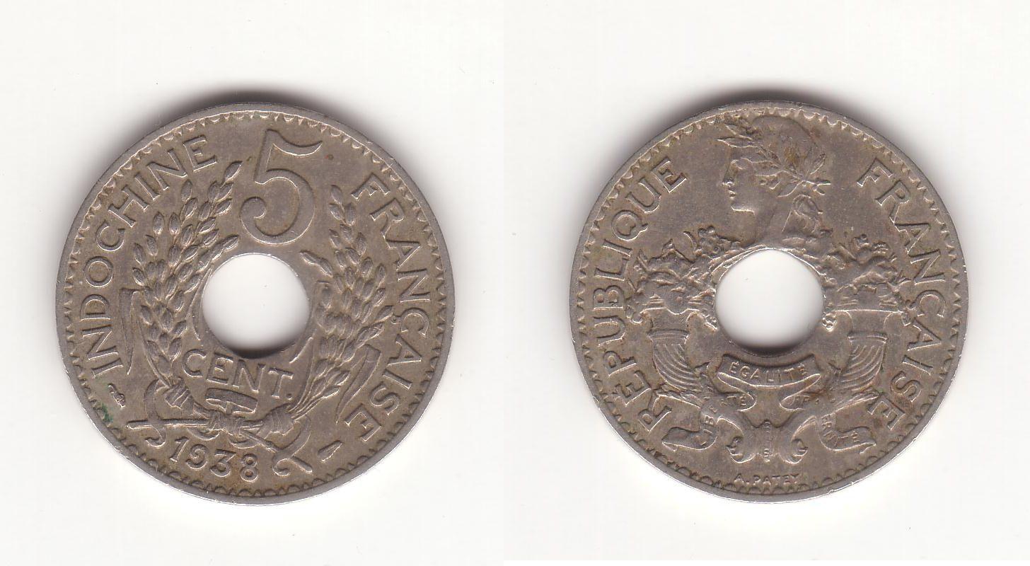 Foto Indochine Francaise 5 cent 1938