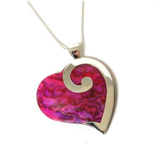 Foto Inferno Jewellery 925 Silver 6cm Pink Heart Pendant With Swirl, 18 ...