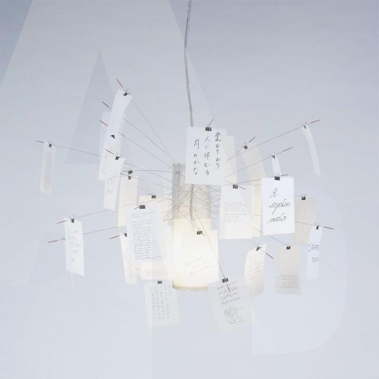 Foto Ingo Maurer - Zettel'z 6 - Lámpara de suspensión - blanco/230 voltios