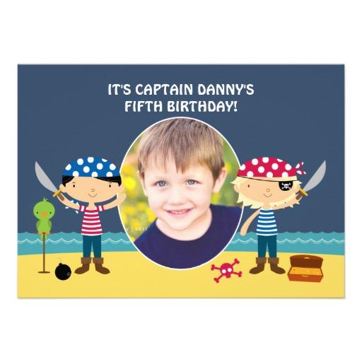 Foto Invitación del cumpleaños de la foto del pirata (Paquete De 10)