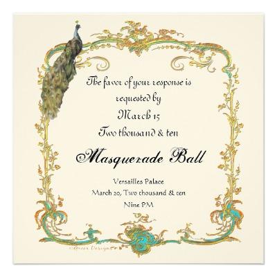 Foto Invitación del siglo XVIII del baile de disfraces (Paquete De 10)