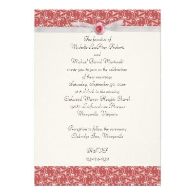 Foto Invitación florentina color de rosa polvorienta de (Paquete De 10)
