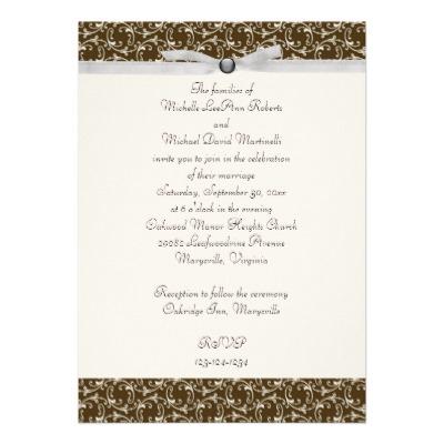 Foto Invitación florentina del boda de Brown del cacao (Paquete De 10)