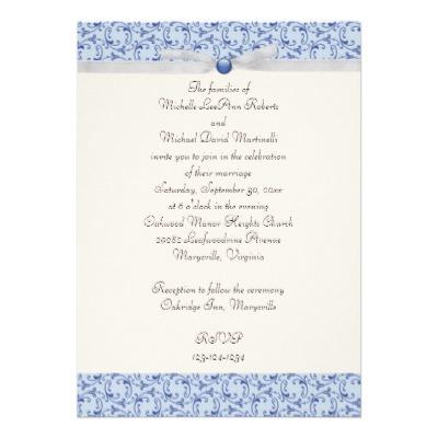 Foto Invitación florentina del boda de los azules claro (Paquete De 10)