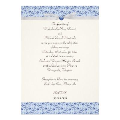 Foto Invitación florentina del boda de los azules claro (Paquete De 10)