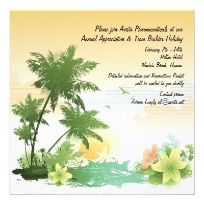 Foto Invitación tropical del oasis (Paquete De 10)