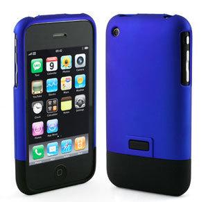 Foto Iphone 3g/s Funda Mca Rubber Azul + Protector Pantalla