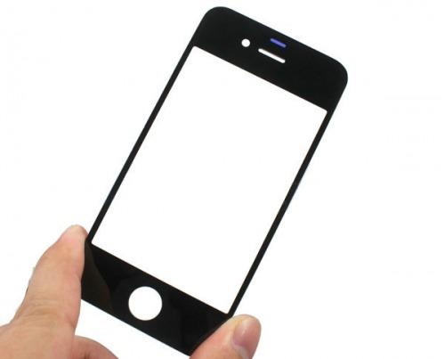 Foto iPhone 4G OS 4 frente a la pantalla en negro lente de cristal