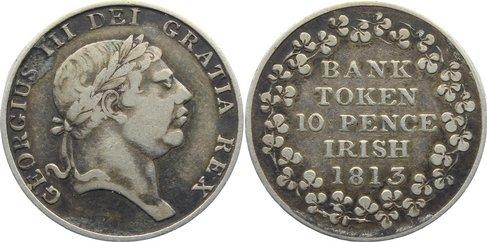 Foto Irland Bank Token zu 10 Pence 1813