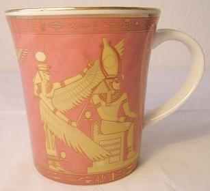 Foto Isis y Osiris dioses egipcios -taza ceramica egipcia-