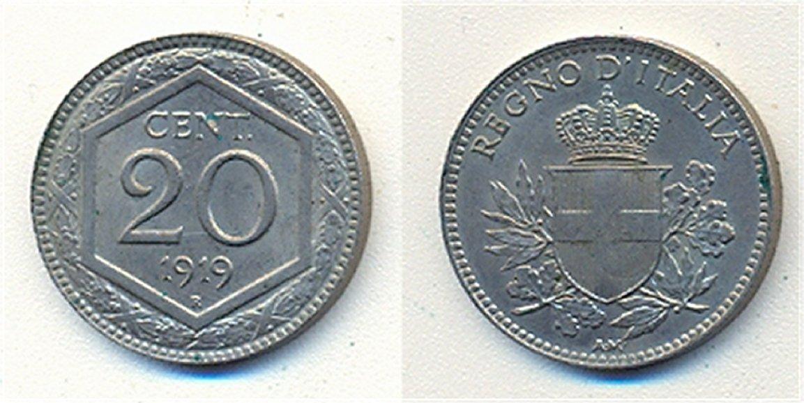 Foto Italien 20 Centesimi 1919 R