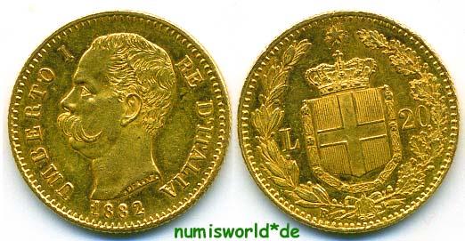 Foto Italien 20 Lire 1882