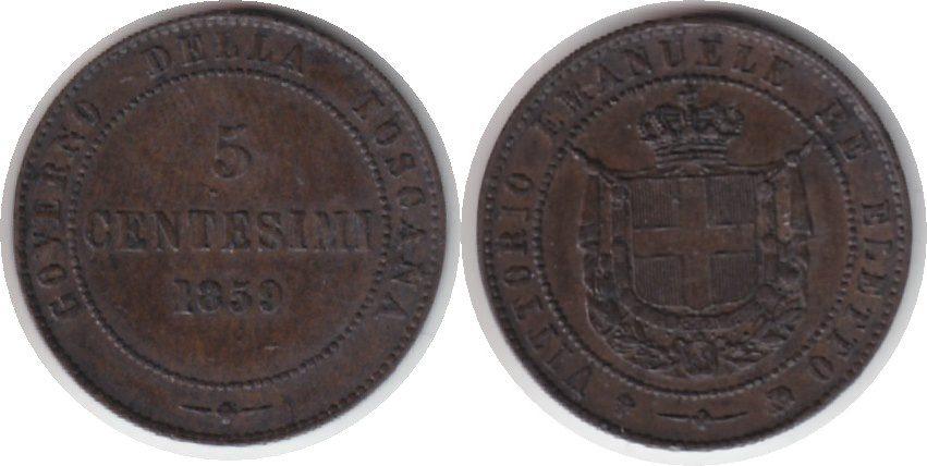 Foto Italien 5 Centesimi 1859