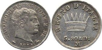 Foto Italien-Königreich (unter Napoleon) 5 Soldi 1811 M