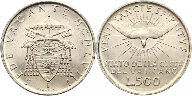 Foto Italien-Kirchenstaat 500 Lire 1958