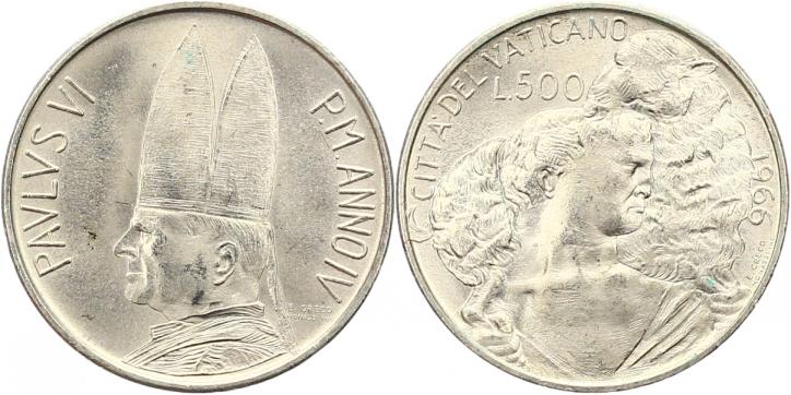 Foto Italien-Kirchenstaat 500 Lire 1966