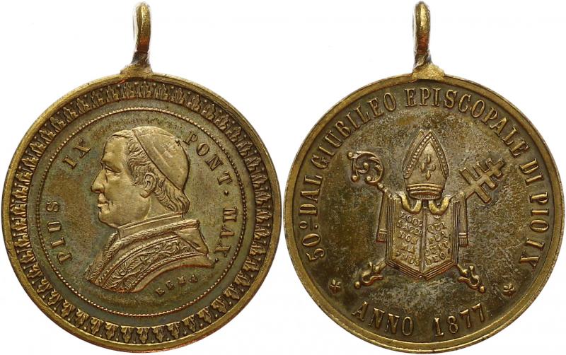 Foto Italien-Kirchenstaat Versilberte Bronzemedaille 1877