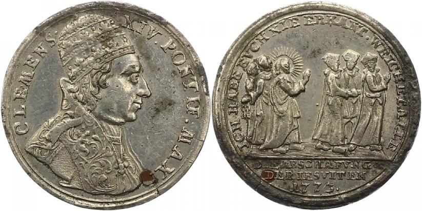 Foto Italien-Kirchenstaat Zinnmedaille mit Kupferstift 1773