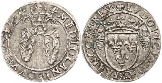 Foto Italien-Mailand Grosso regale da 3 soldi 1500-1512
