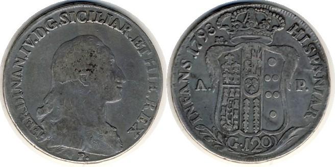 Foto Italien Neapel Sizilien Piastra zu 120 Grana 1793