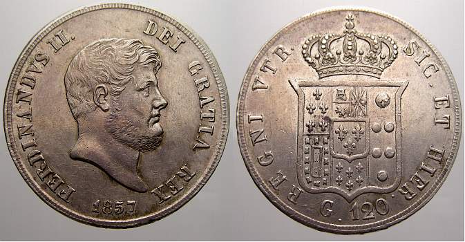 Foto Italien-Neapel und Sizilien 120 Grana 1857