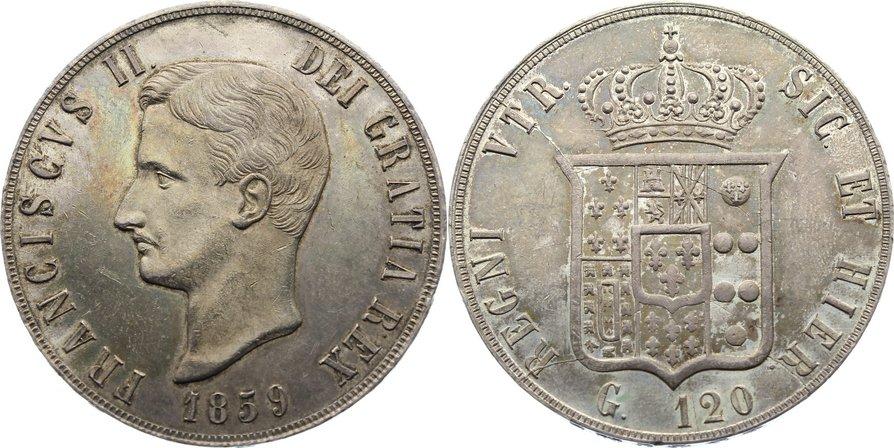 Foto Italien-Neapel und Sizilien Piastra (120 Grana) 1859