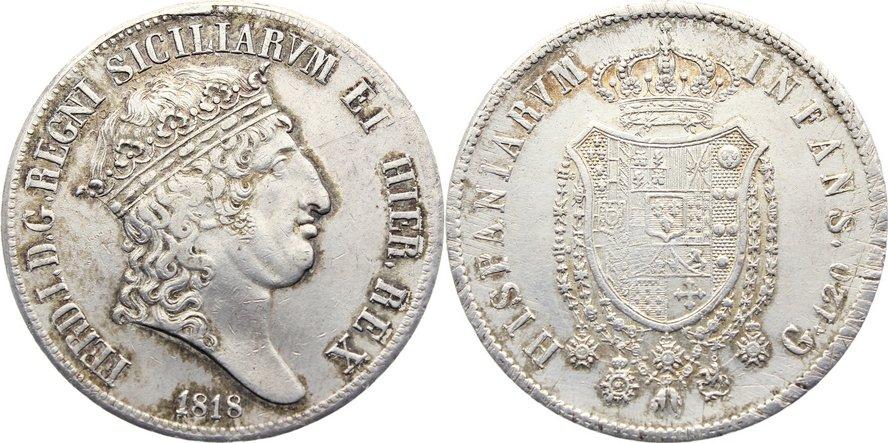 Foto Italien-Neapel und Sizilien Piastra zu 120 Grana 1818