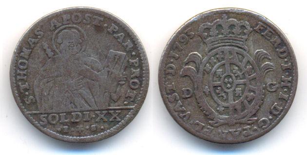 Foto Italien Parma: Ferdinando I di Borbone, 1765-02 20 Soldi 1793
