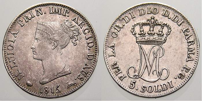 Foto Italien-Parma 5 Soldi 1815