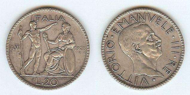 Foto Italy 20 Lire 1928