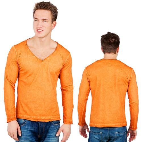 Foto Italy Style Básica camiseta manga larga naranja talla S